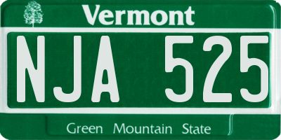 VT license plate NJA525