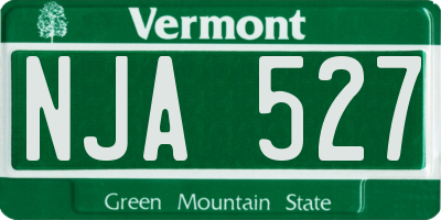VT license plate NJA527