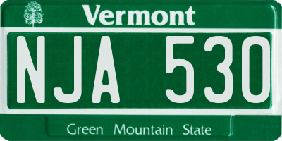 VT license plate NJA530
