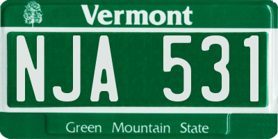 VT license plate NJA531