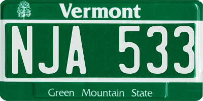 VT license plate NJA533
