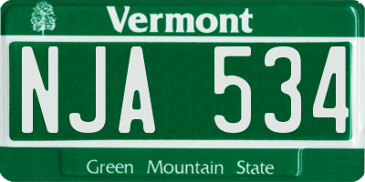 VT license plate NJA534