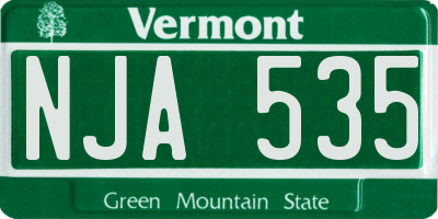 VT license plate NJA535