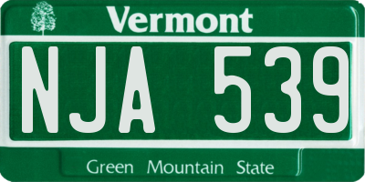 VT license plate NJA539