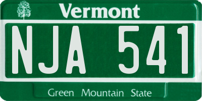 VT license plate NJA541