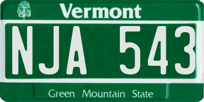 VT license plate NJA543