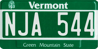 VT license plate NJA544