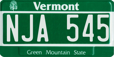 VT license plate NJA545