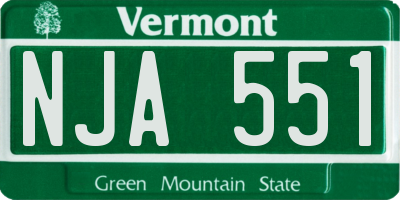 VT license plate NJA551