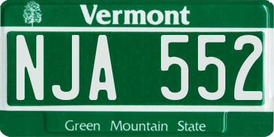 VT license plate NJA552