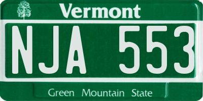 VT license plate NJA553