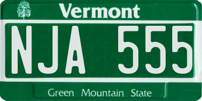 VT license plate NJA555