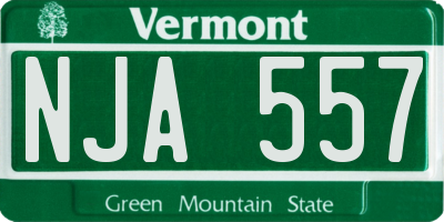 VT license plate NJA557