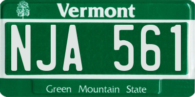 VT license plate NJA561