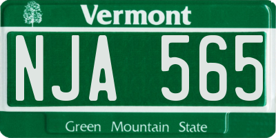 VT license plate NJA565