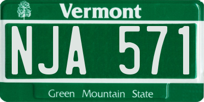 VT license plate NJA571