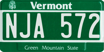 VT license plate NJA572
