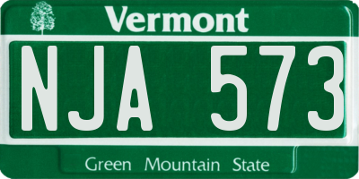 VT license plate NJA573