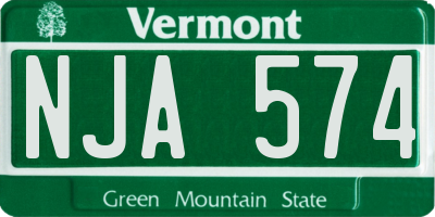 VT license plate NJA574