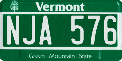 VT license plate NJA576