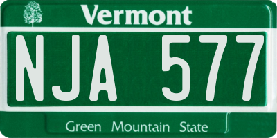 VT license plate NJA577