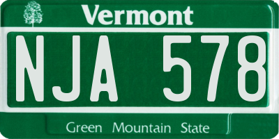 VT license plate NJA578