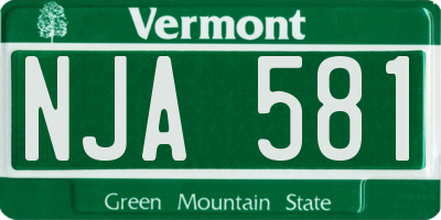 VT license plate NJA581