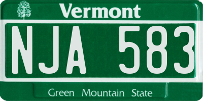 VT license plate NJA583