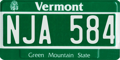 VT license plate NJA584