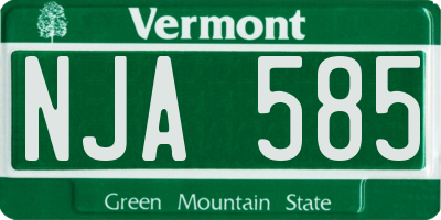 VT license plate NJA585