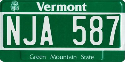 VT license plate NJA587