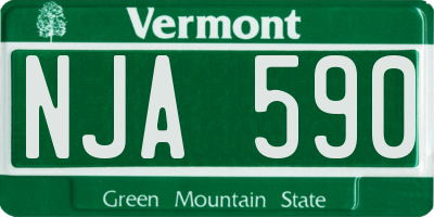 VT license plate NJA590