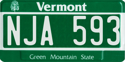 VT license plate NJA593