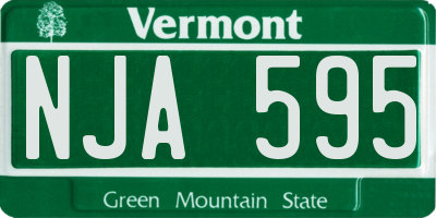 VT license plate NJA595