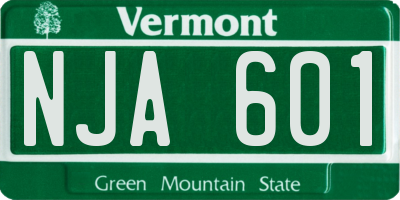 VT license plate NJA601