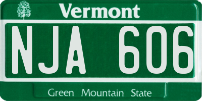 VT license plate NJA606