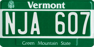 VT license plate NJA607