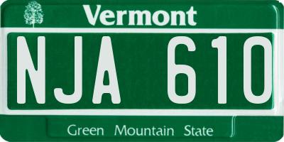 VT license plate NJA610