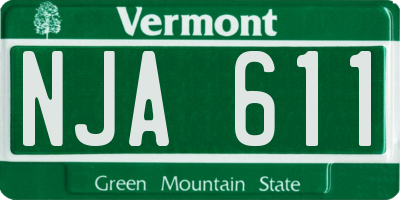 VT license plate NJA611