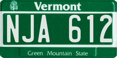VT license plate NJA612