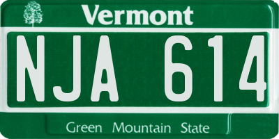 VT license plate NJA614