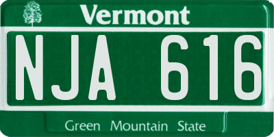 VT license plate NJA616