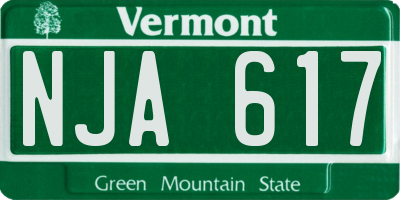 VT license plate NJA617