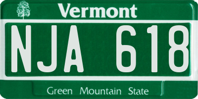 VT license plate NJA618