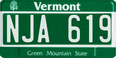 VT license plate NJA619