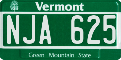 VT license plate NJA625
