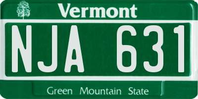 VT license plate NJA631
