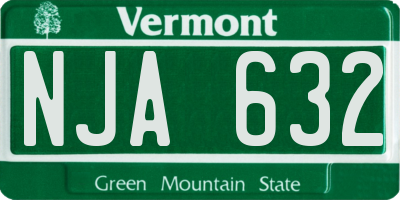 VT license plate NJA632