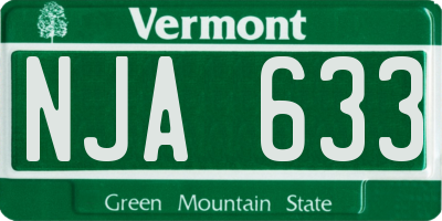 VT license plate NJA633
