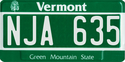 VT license plate NJA635